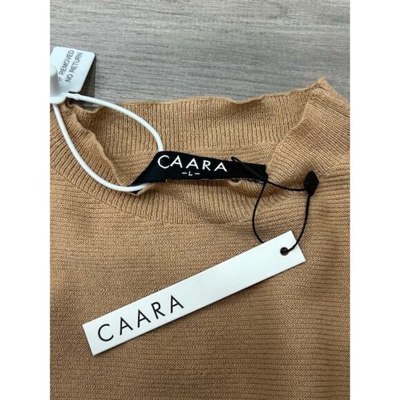 NWT Caara Womens Batwing Sleeve Sweater Wool Blend Knit Stretchy Boho Tan Size L - Picture 3 of 7